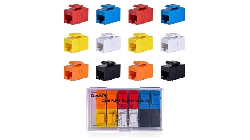 12 pack cat6 keystone jacks