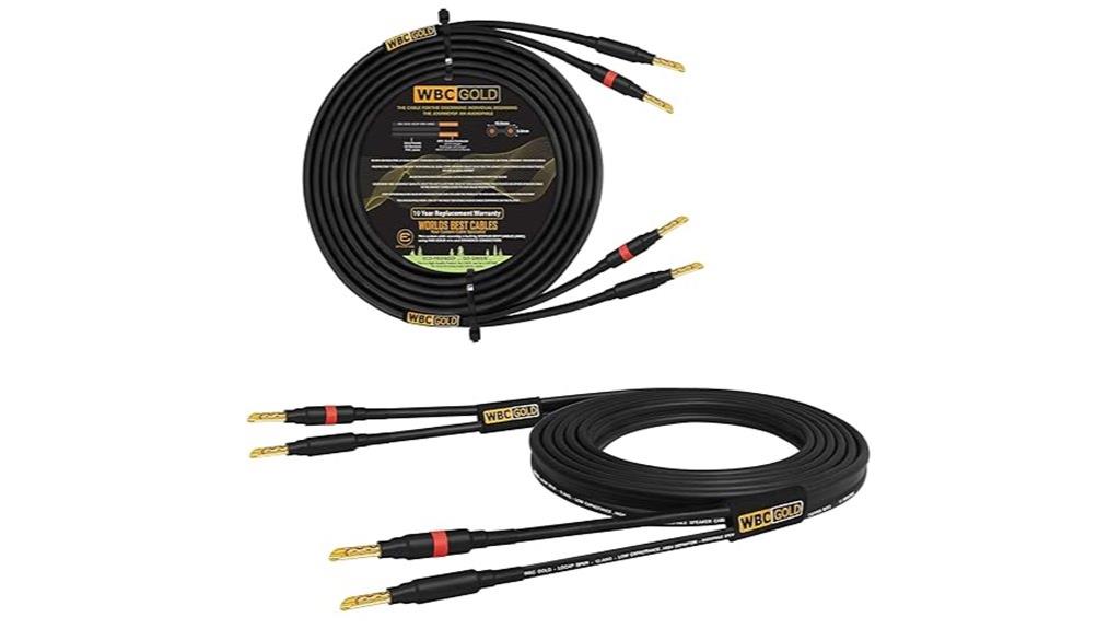 20 foot gold banana cables