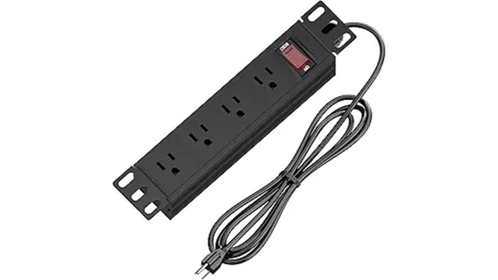 4 outlets 1u power strip