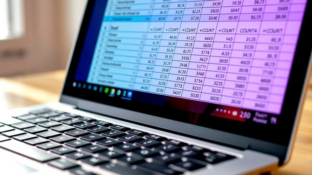 count numeric and total