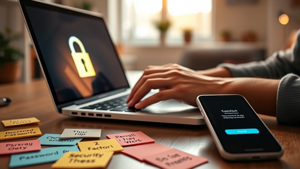 create strong unique passwords