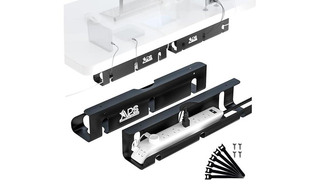 dual black cable trays