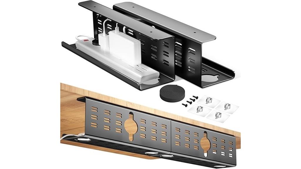 dual under desk cable trays
