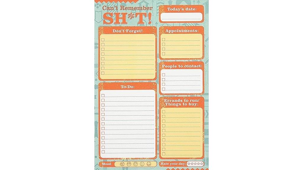 humorous forgetfulness daily organizer