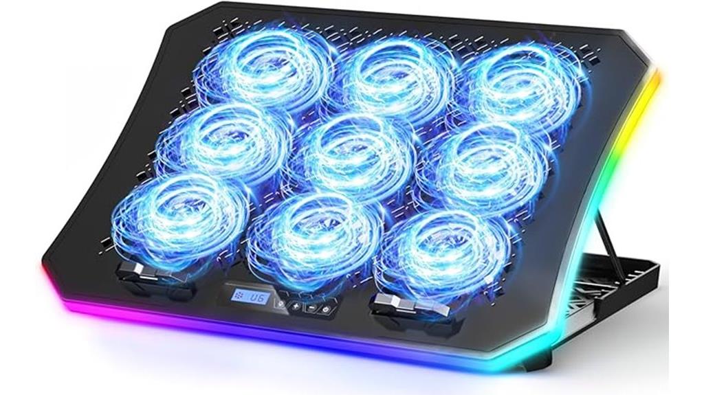 rgb fan laptop cooler