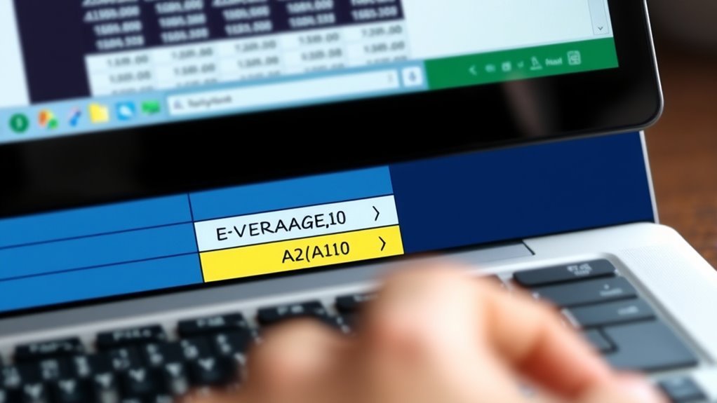 selecting cells affects average