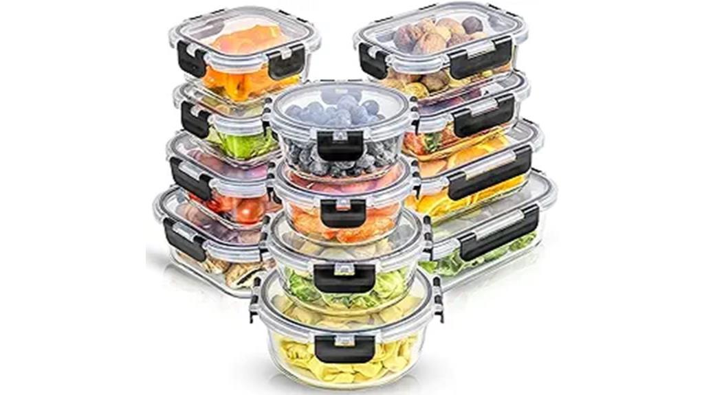 set of 24 glass containers