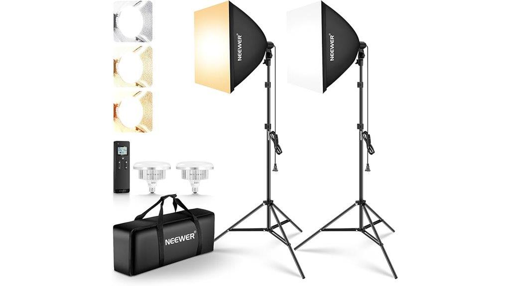 two softbox lighting kits
