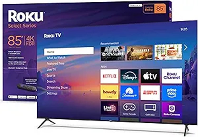 large 85 inch 4k hdr tv