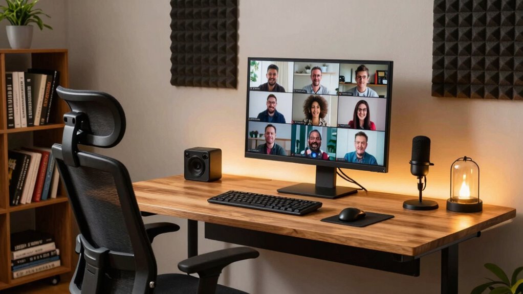 ergonomic organized well lit workspace