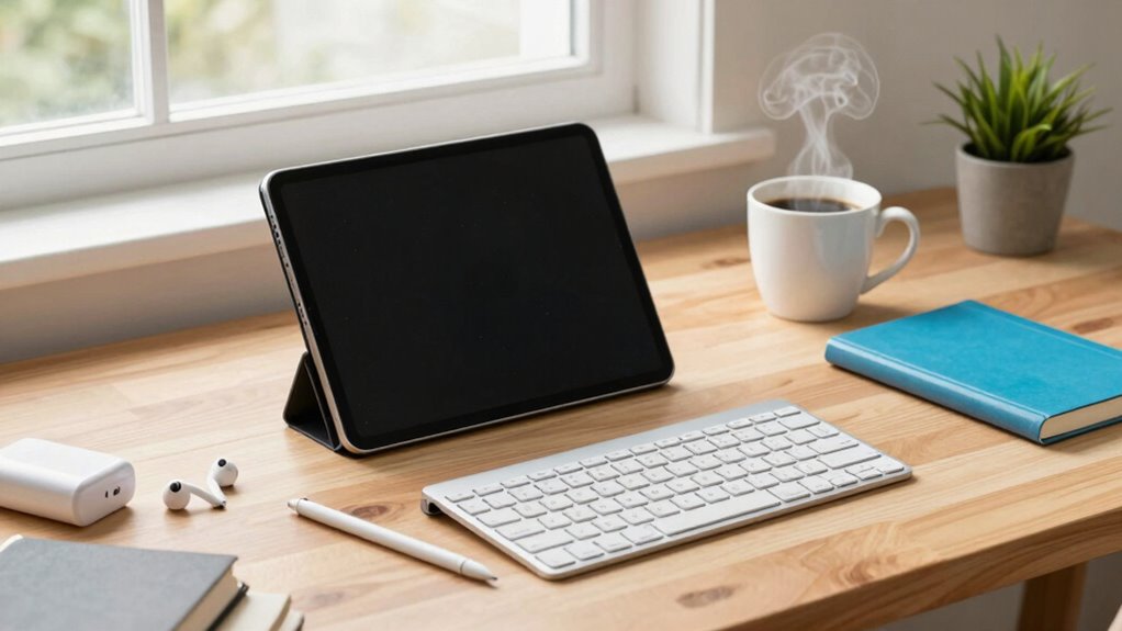 optimized organized tablet workspace